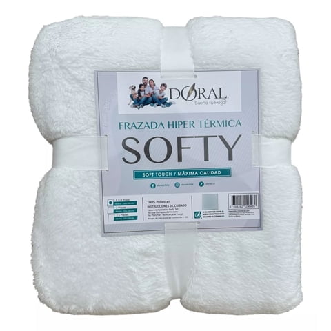 Doral - Frazada Lisa 1.5 Plazas Softy Colores Claros - Sc