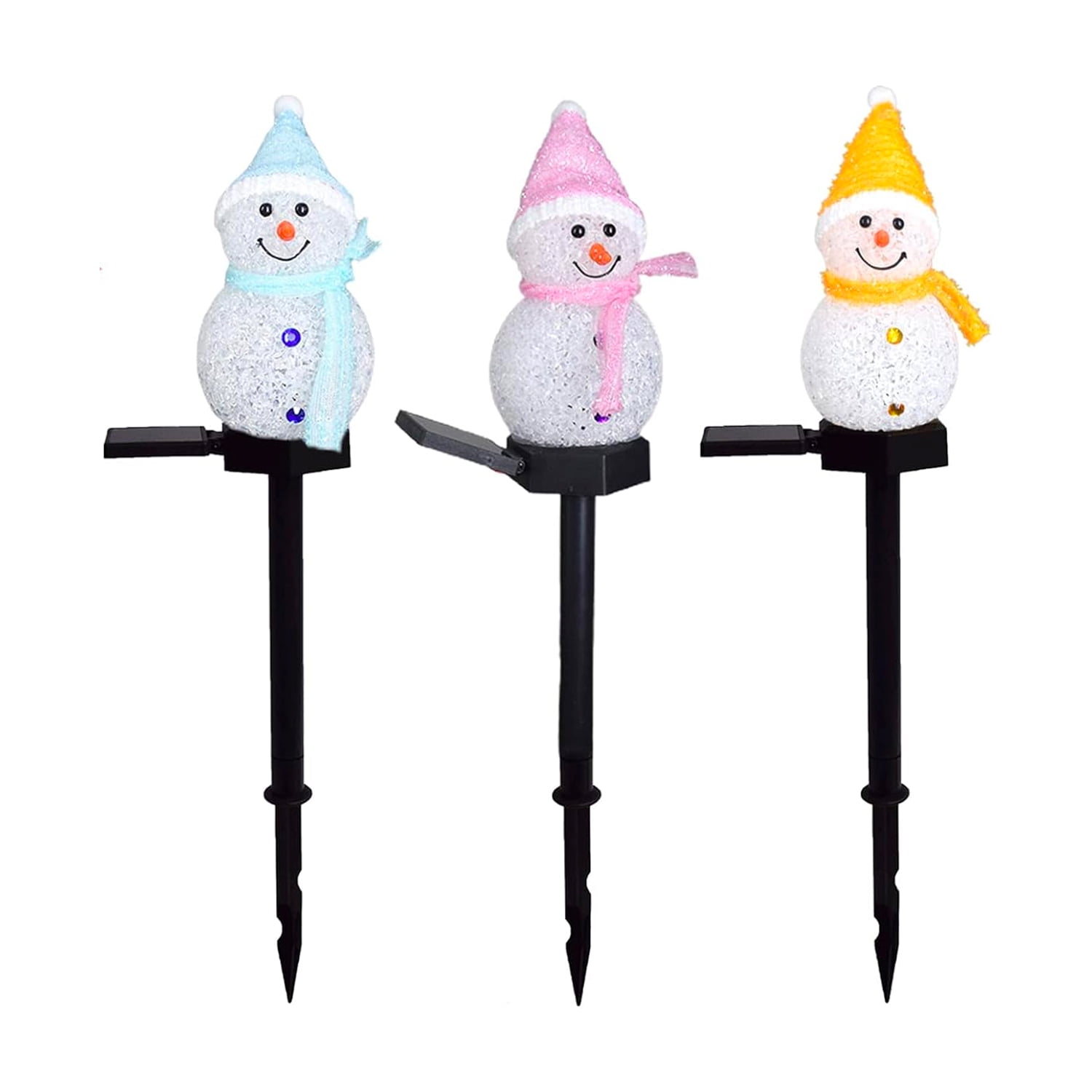 Genérico - Pack 3 Estaca Solar Muñeco De Nieve