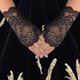 thumbnail image 3 of obmwang 2 pares de guantes de encaje sin dedos para mujer con diseño floral, 3 of 3