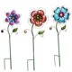 thumbnail image 1 of Set de 3 flores metálicas para decoración exterior con forma de estaca para jardín, Ivy Home, 28 cm, 1 of 9