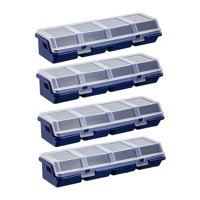 Magideal - 4 Cajas De Almacenamiento De Tornillos, Divisores, Contenedores Portátiles A Prueba De Polvo Para Artículos Pequeños, Tuercas, Pernos, Garajes Y Hogar Azul