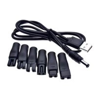 Magideal - Conector Convertidor De Carga Para Afeitadora, Adaptador Usb, Adaptador De Repuesto Universal Para Instrumentos De Belleza, Cortapelos, Lámparas De 6 Piezas Y Cable Usb
