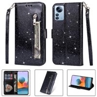 Funda Para Foxdock Elegante Funda Xiaomi 12 Glitter Con Cremallera-Ideal Para El Uso Diario