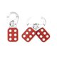 thumbnail image 2 of Conjunto QWORK de 12 pestillos de bloqueo y etiquetado rojos de acero inoxidable, 2 of 8