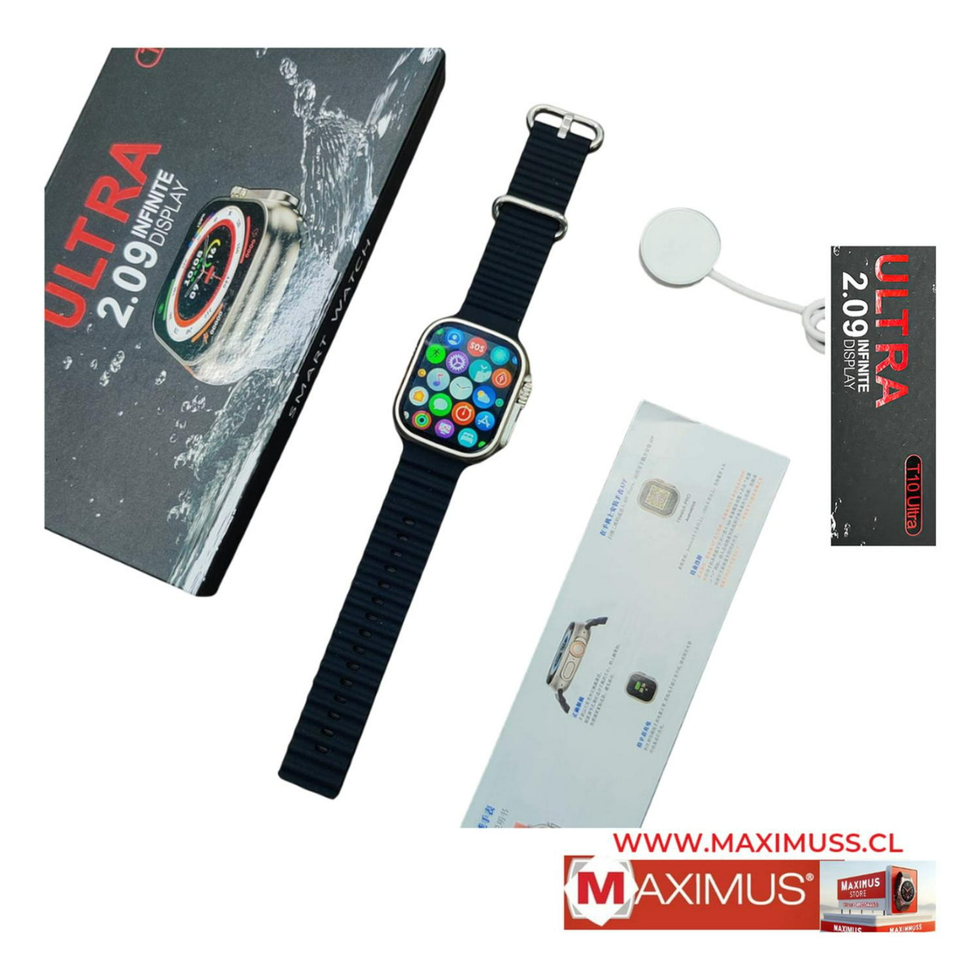 Hiwatchpro - Reloj T10 Ultra Inteligente Smartwatch Negro / Realiza Y Rec Negro