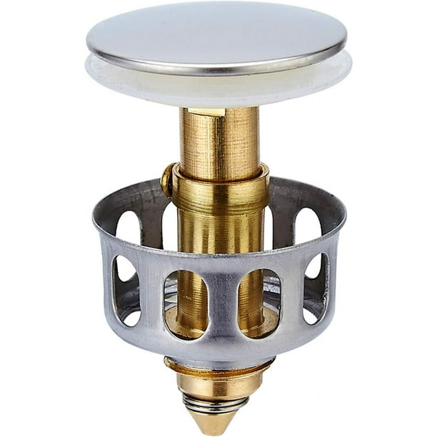 Filtro de desagüe universal para lavabo de 35 mm, filtro de desagüe emergente para lavabo, tapón de desagüe con cesta, accesorios para filtro de rebote