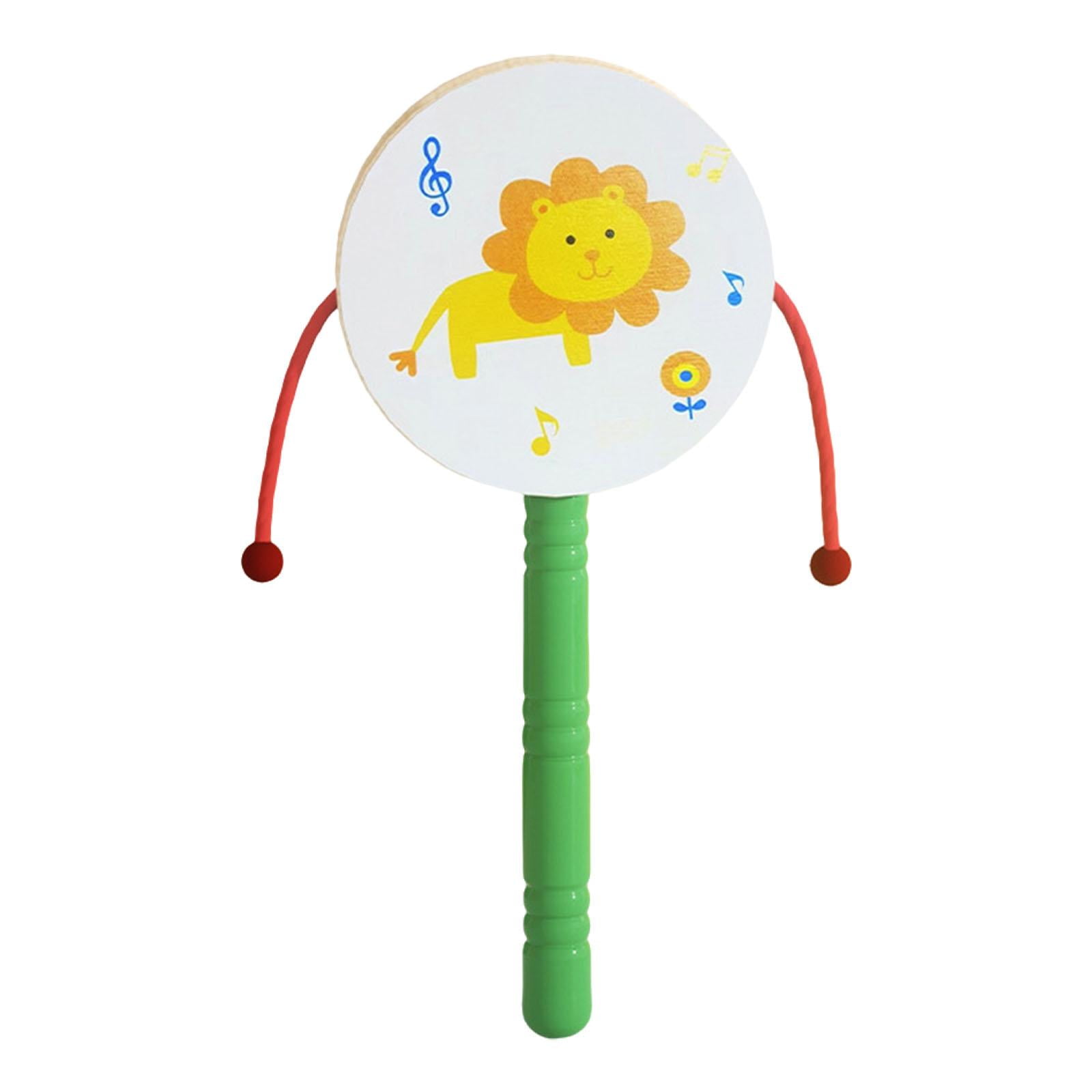 Magideal - Sonajero De Juguete, Tambor, Campana De Mano, Tambor, Instrumento De Percusión Rítmica, Juguete Sonajero Para Bebés, Juguete Musical Para Bebés, Para León