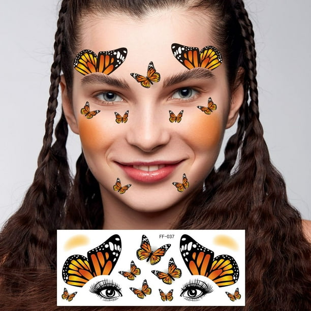 Waterproof Tattoo Stickers Cute Sweet And Spicy Girl Face Stickers Party Makeup Festival Dance Tattoo Stickers Halloween Makeup