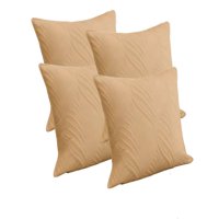 Genérico - Pack De 4 Fundas De Cojin Serie Hojas 45X45 Cm Café