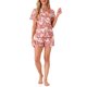 thumbnail image 2 of INSPIRE CHIC Conjunto de Pijama de Mujer con Estampado de Manga Corta, Suave, con Botones, Cuello con Muesca, Conjunto de Pantalones Cortos para Dormir para Primavera Verano, Mediano, Rosa Claro, 2 of 6