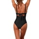 thumbnail image 3 of INSPIRE CHIC Monokini de Mujer con Recortes y Tirantes Ajustables, Conjunto de Bikini de 1 Pieza con Espalda Cruzada, Traje de Baño Talla Extra Grande Negro, 3 of 5