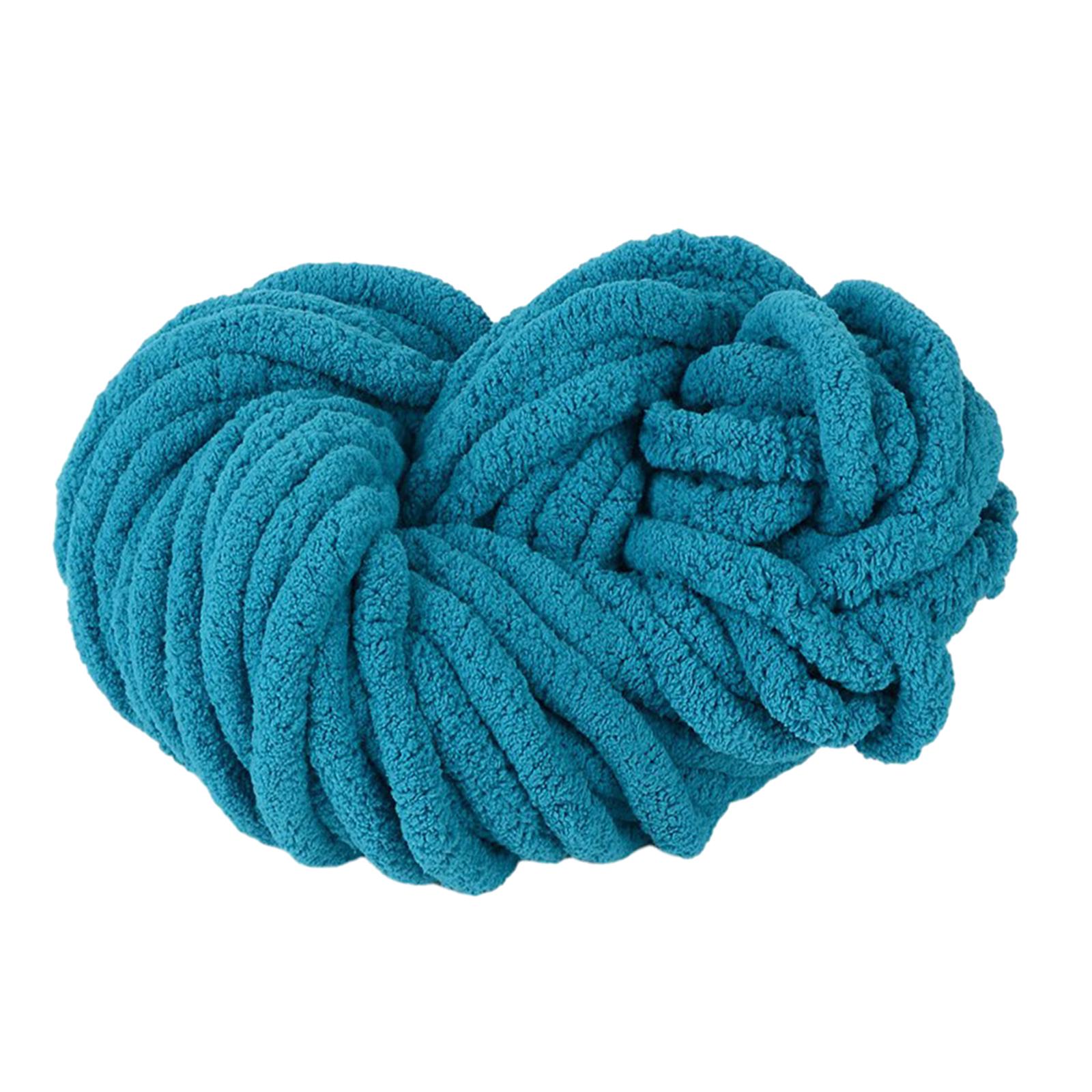 Magideal - Hilo Grueso De Chenilla, Hilo Súper Voluminoso, Hilo Grueso Lavable, Fibras Acrílicas Para Cama, Brazo De Ganchillo, Cojín Para Sofá Tejido Azul