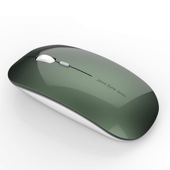 Ratón inalámbrico Uciefy Q5 Slim recargable de 2,4 G verde negruzco