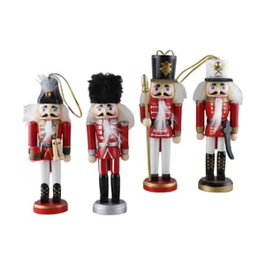 Magideal - 4 Uds Estatuilla De Cascanueces De Navidad Regalo Elegante Accesorios De Fotografía Accesorios De Diseño De Escena Escultura Tradicional Para Festival