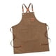 thumbnail image 3 of Delantal De Lona Con Bolsillos, Delantal Con Pechera En La Espalda Cruzada Para Trabajos De Pintura, Tienda Para Hornear, Marrón, 3 of 5