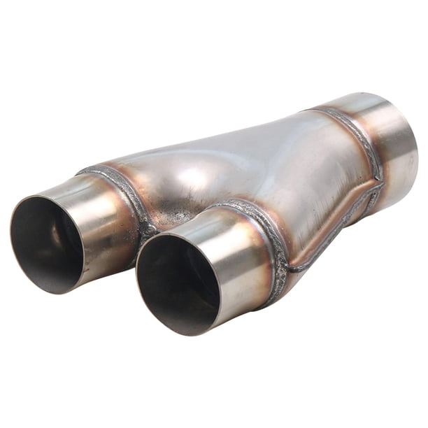 Tubo en Y de para coche, de 2 ", salida de 2,5", adaptador de tubo de 3 vías duradero anticorrosivo de material acero inoxidable de 3 vías para