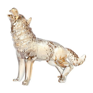 Veat00L - Imagen De Lobo De Cristal, Hecha A Mano, Decoración De La Estatua De Lobo De Los Amantes Del Lobo De Cumpleaños Y Navidad, Colección De Animales De Vidrio, Compacta Y Exquisita