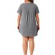 thumbnail image 4 of Agnes Orinda Camisón de Escuela Universitaria para Mujer Talla Grande, Mangas Cortas, Cuello en V Suave, Abotonado, Talla 2X, Gris, 4 of 8