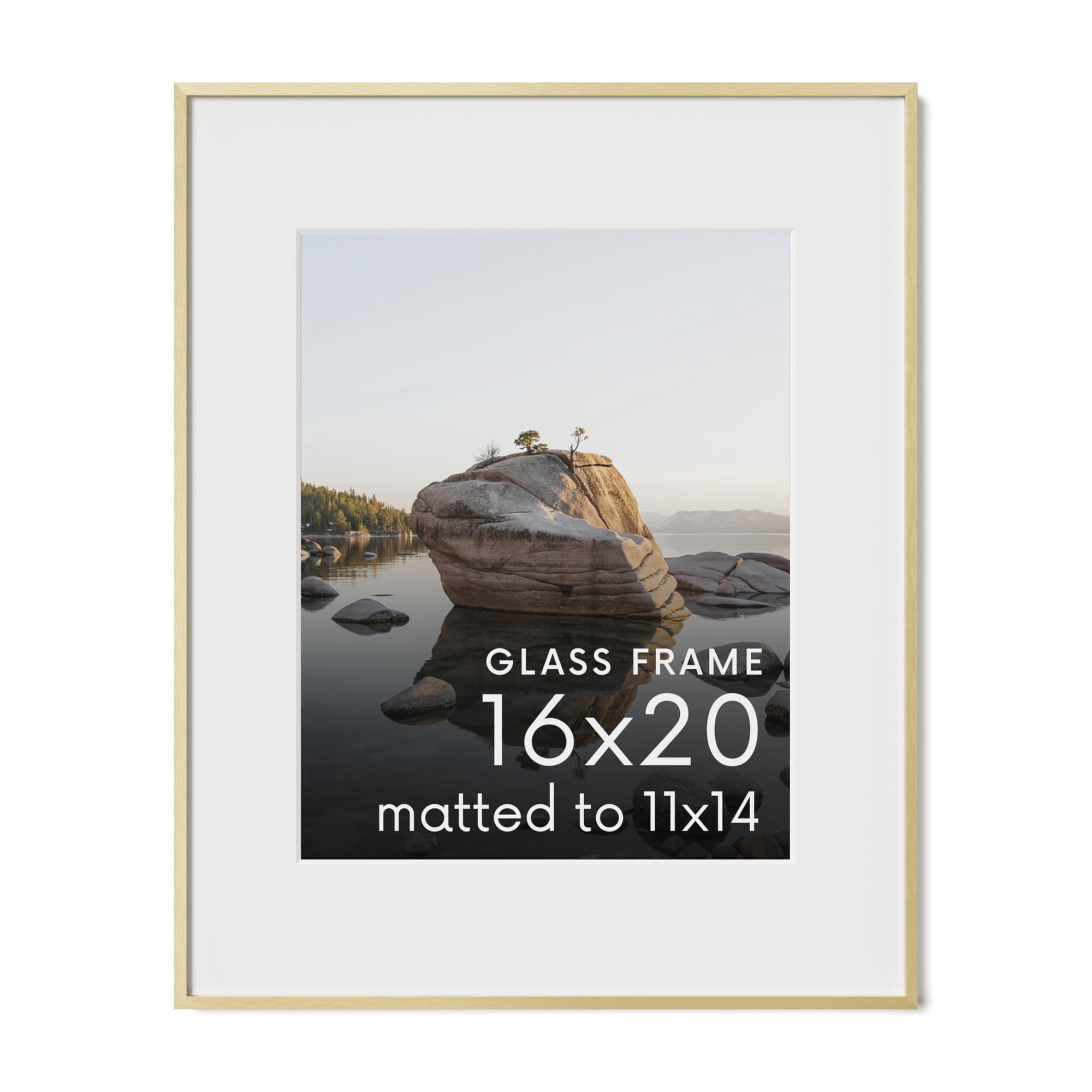 Marco De Fotos Haus And Hues, 16 X 20 Cm, Con Cristal Auténtico Y Aluminio Dorado