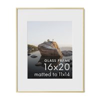 Marco De Fotos Haus And Hues, 16 X 20 Cm, Con Cristal Auténtico Y Aluminio Dorado