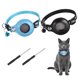 thumbnail image 1 of Collar Rastreador para Gatos Uxcell, 8.7"-13.4" Collar Reflectante para Rastreo de Gatos con Cierre de Seguridad, Soporte de Cuero para Rastreador y Campana, (2 Piezas, Negro/Azul Cielo), 1 of 7