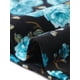 thumbnail image 5 of Agnes Orinda Blusas de Talla Grande para Mujeres Estampado Floral Manga Corta Cuello Redondo Camiseta Básica Casual Suelta 3X Azul, 5 of 6