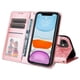 thumbnail image 3 of Funda tipo cartera FOXDOCK para iPhone 11 Pro Max , diseño girasol en relieve, cuero PU, cierre magnético, soporte y tarjetero, 3 of 5