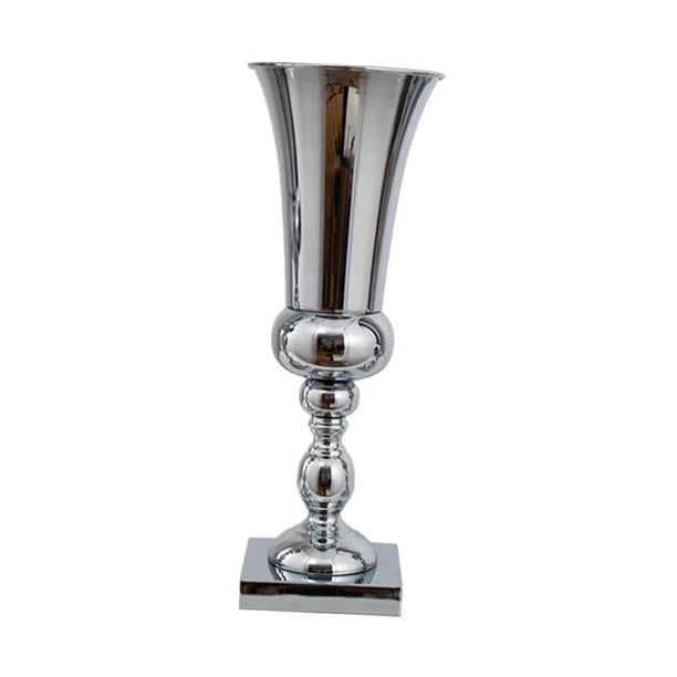 Florero de Trompeta de Metal para Mesa, Soporte de Flores de Metal para Decoración de Escritorio, Florero de Centro de Mesa para Bodas, Fiestas Y Rece 15x47cm