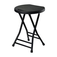 Ioensy - Taburete Plegable, Silla De Camping Ultraligera Gruesa Para Mochileros, Viajes En El Patio, Negro