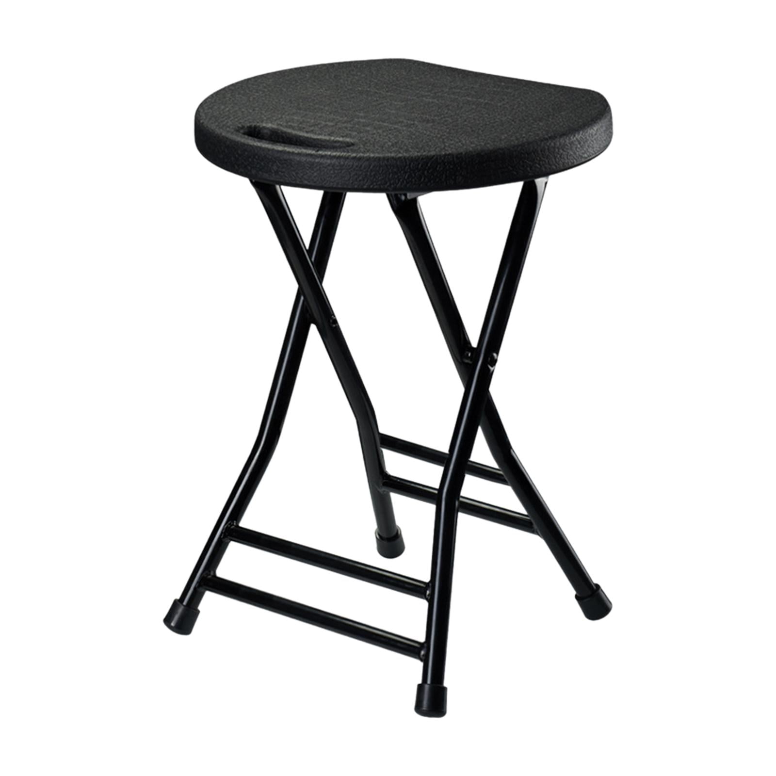 Ioensy - Taburete Plegable, Silla De Camping Ultraligera Gruesa Para Mochileros, Viajes En El Patio, Negro