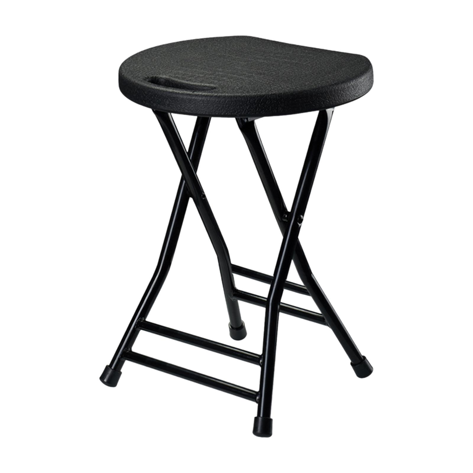 Ioensy - Taburete Plegable, Silla De Camping Ultraligera Gruesa Para Mochileros, Viajes En El Patio, Negro