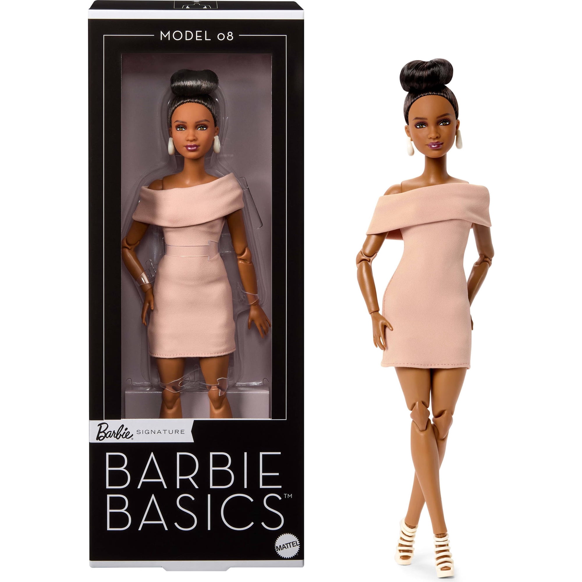 Muñeca De Moda Barbie Basics Modelo 08 Con Cabello Castaño