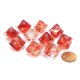 thumbnail image 1 of Dados Chessex d10 Nebula Luminary rojo y plateado - juego de 10 piezas, 1 of 2