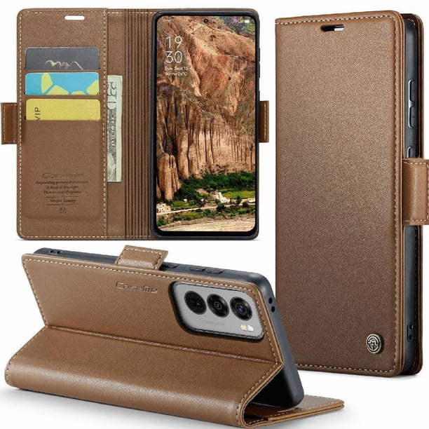 CaseMe tipo cartera OPPO Reno 12 5G con cierre magnético, RFID, tarjetero, soporte, carga inalámbrica