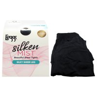 Medias Transparentes De Seda Silken Mist, Hermosas Medias Transparentes De Seda - Lsm200 Jet Black De Leggs Para - 1 Par De Pantimedias (Talla Q Plus)