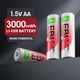 thumbnail image 4 of Baterías Recargables de Litio AA EBL 3000mWh 1.5V con Cargador Paquete de 8, 4 of 9
