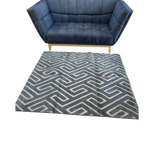 Genérico - Alfombra Living Comedor Diseño Geometrico 160X200Cm Gris Oscuro