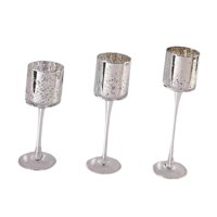 Bothyi - 3X Candelabro De Vidrio Portavelas De Vidrio Para Chimenea De Granja Aniversario Plata