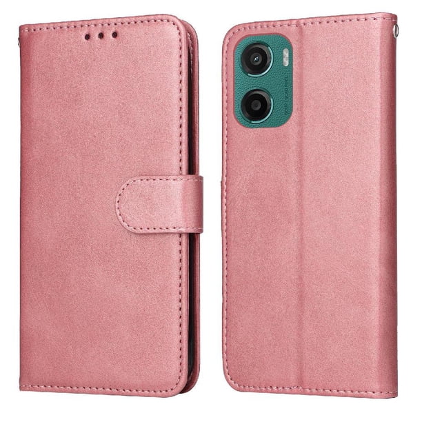 Funda Billetera para Motorola Moto E15 con Porta Tarjetas y Soporte Ajustable Rosa