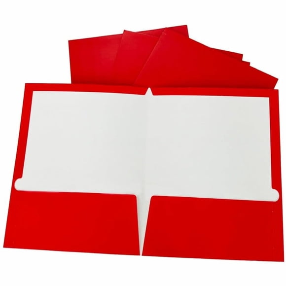 Carpeta Business Source Laminada Roja con 2 Bolsillos
