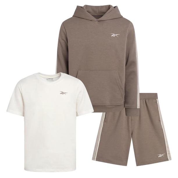 Conjunto de ropa deportiva Reebok Performance Mesh con capucha, camiseta y pantalones cortos para ni