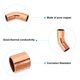 thumbnail image 3 of Uxcell 1 3/8" ID 1.2mm de grosor codo accesorio de cobre, 1 pieza 99.9% cobre puro conector de tubería de soldadura a 45 grados, 3 of 5