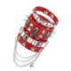 thumbnail image 1 of Uxcell 3Pcs Conjunto de Pulseras de Cuero con Tachuelas Rock Punk, 8.7"/22cm Muñequera con Picos Ajustable para Fiestas de Halloween Emo Grunge Accesorios, Rojo, 1 of 6