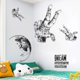 thumbnail image 2 of Pegatina de pared removible grande de astronauta Kiddale, 2 of 7