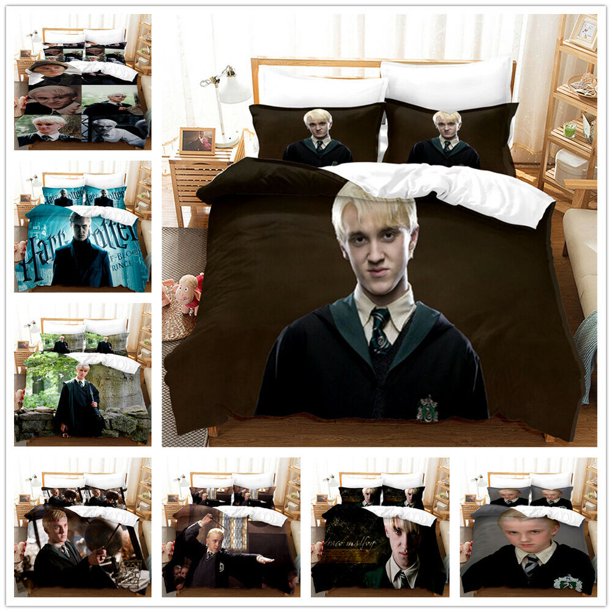 Draco-Malfoy Printed Bedding Set Duvet Cover & Pillow Cases Gift 3-Piece Bedding Set (1 Duvet Cover + 2 Pillow Shams)