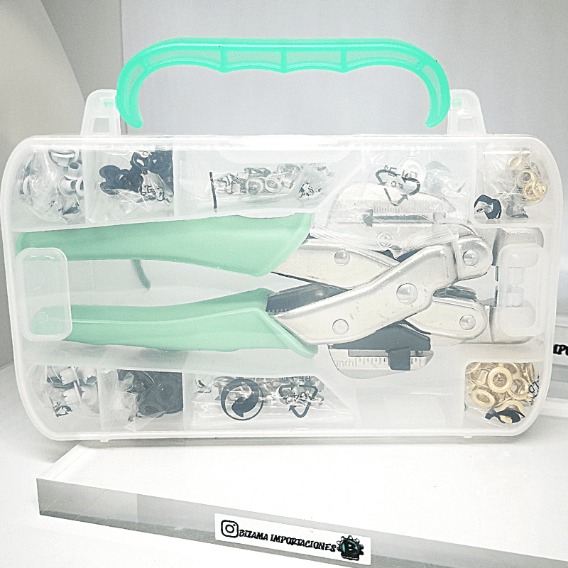 Genérica - Kit Remachadora Para Ojetillos Metálicos Mas 160 Ojales