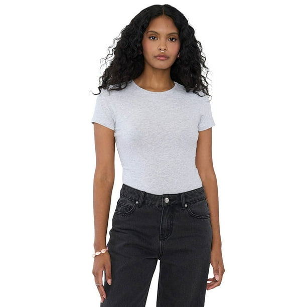 Body Mujer M/C Cuello Redondo Gris Corona