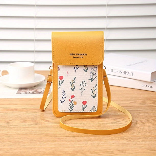2023 Fashion Flower Printing Mini Touch Screen Mobile Phone Bag For Iphone 15 14 13 12 11 Pro Max 6 6S 7 8 Plus X XR XS Max Case