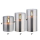 thumbnail image 2 of Velas sin llama Eywamage de cristal gris ahumado con mando a distancia, juego de 3, 2 of 6