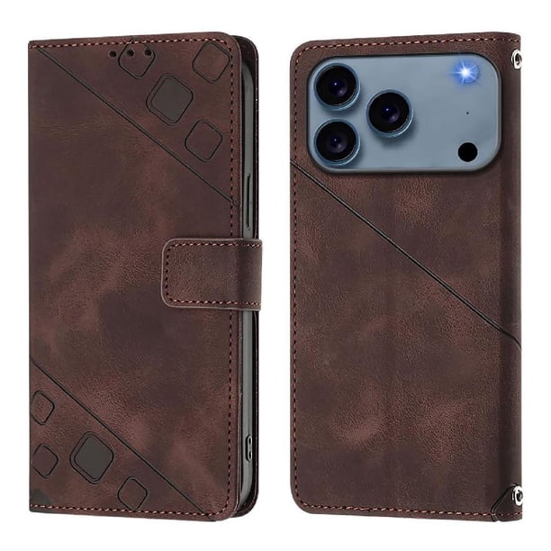 Funda Cartera para iPhone 17 Pro Max con Soporte y Ranuras, Resistente a Golpes y Rayones Marrón